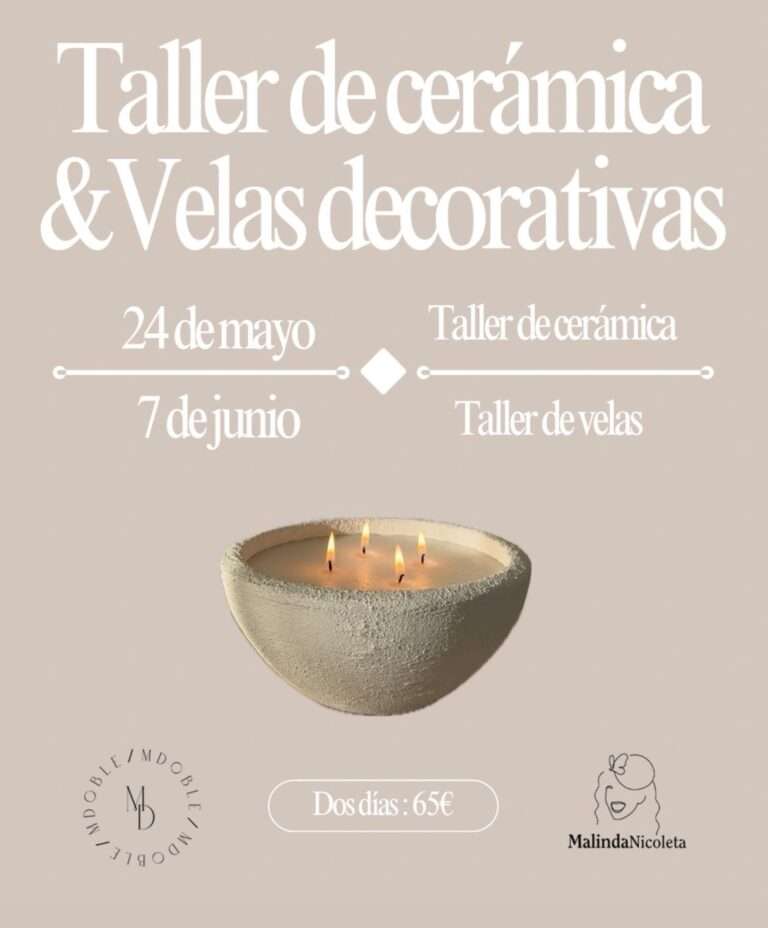 Taller de cerámica y velas – 24 de Mayo y 7 de Junio